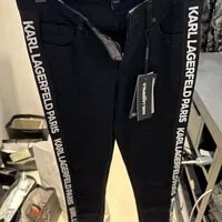 [S] KARL LAGERFELD LOGO TAPING DENIM,BLACK,2, L1TK2273-BLD (KL1005)