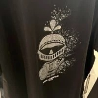 [S] KARL LAGERFELD METALLIC SHIMMER KARL KNIGHT TEE, BLACK, LM2G2525-BLK (SKL421)