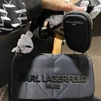[S] KARL LAGERFELD LH2EE4CC VOYAGE LOGO CROSSBODY,BLACK, 194775072796 (SKL428)