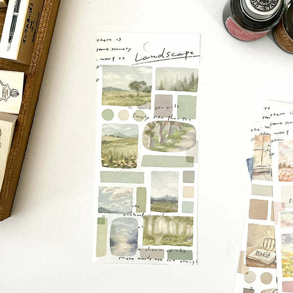 迷霧森林 LANDSCAPE系列 描圖紙燙金貼紙 ｜日本Mind Wave
