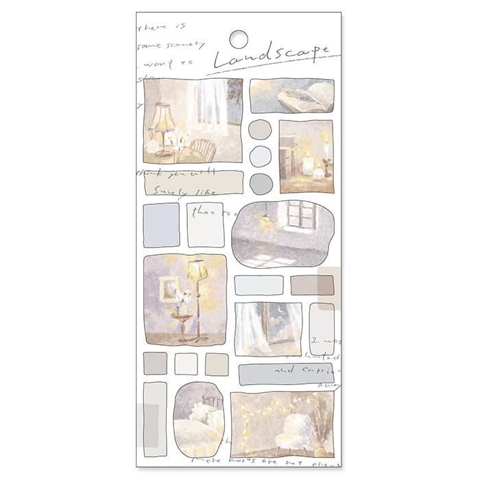 深夜 LANDSCAPE系列 描圖紙燙金貼紙 ｜日本Mind Wave