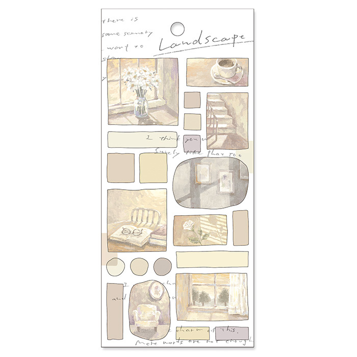 黃昏的房間 LANDSCAPE系列 描圖紙燙金貼紙 ｜日本Mind Wave