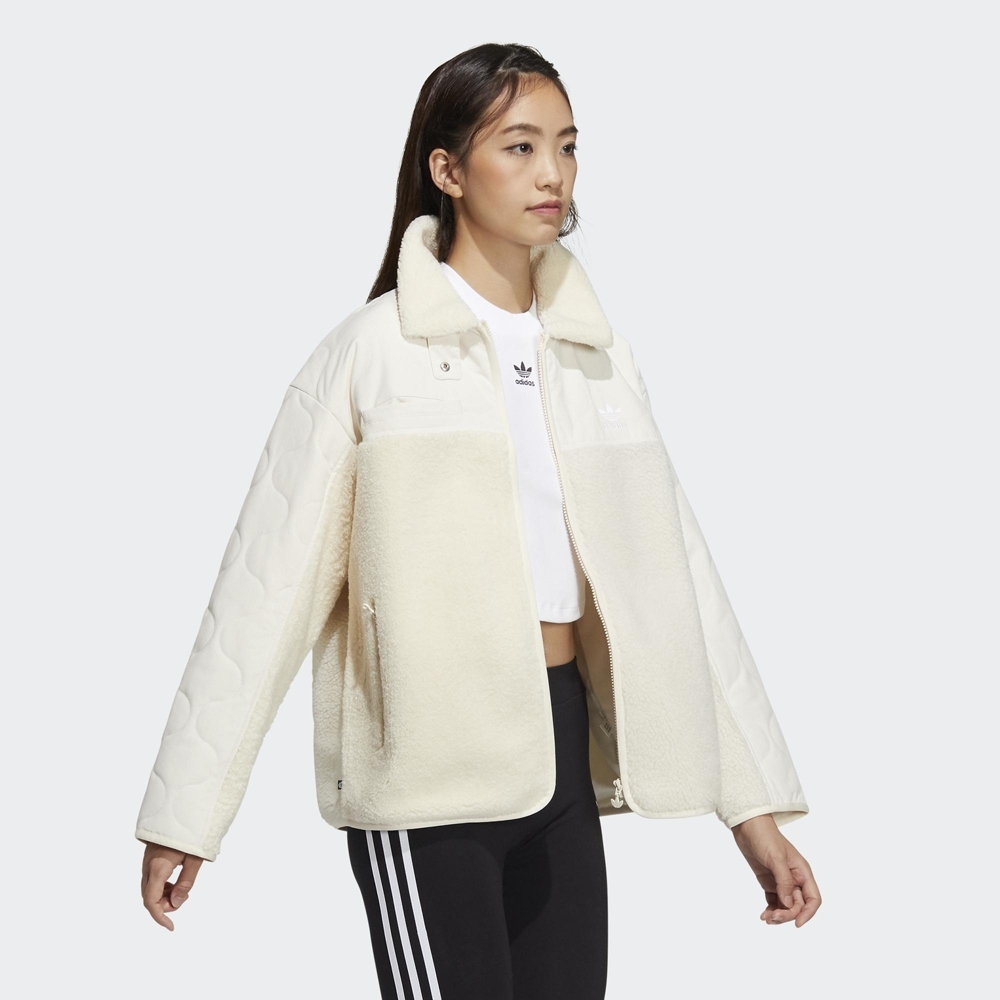 ADIDAS SHERPA JACKET 女 外套 白 HK2071 JAN-