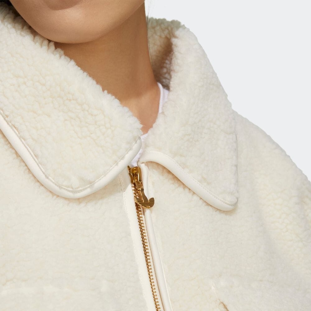 ADIDAS Sherpa Jacket 女 絨毛外套 白 HC6602 JAN-