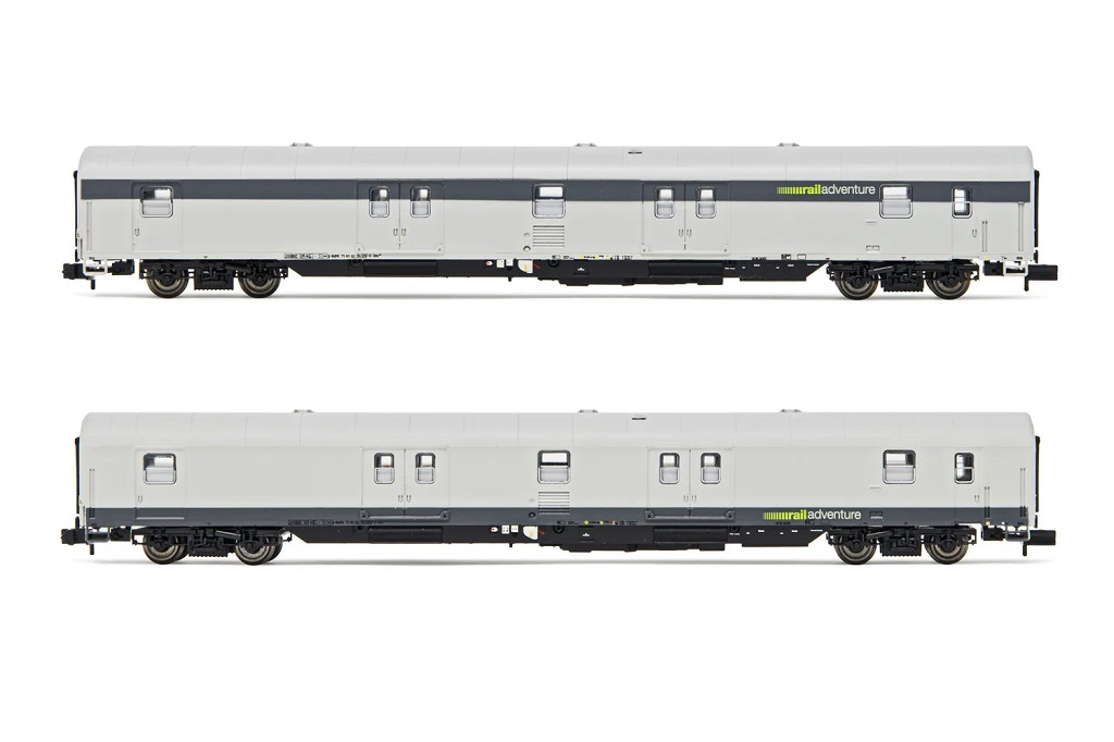 Arnold HN4419 N RADVE, 2-unit pack 4-axle coupler coaches (ex Post mrz), grey livery period VI