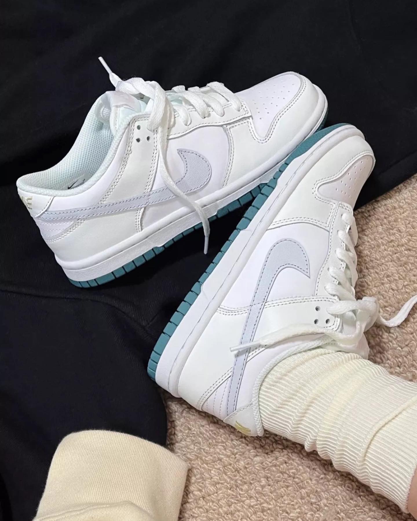 NIKE DUNK LOW 仙度瑞拉 藍綠 白 灰藍 大童鞋 FD9911-101/ 預購