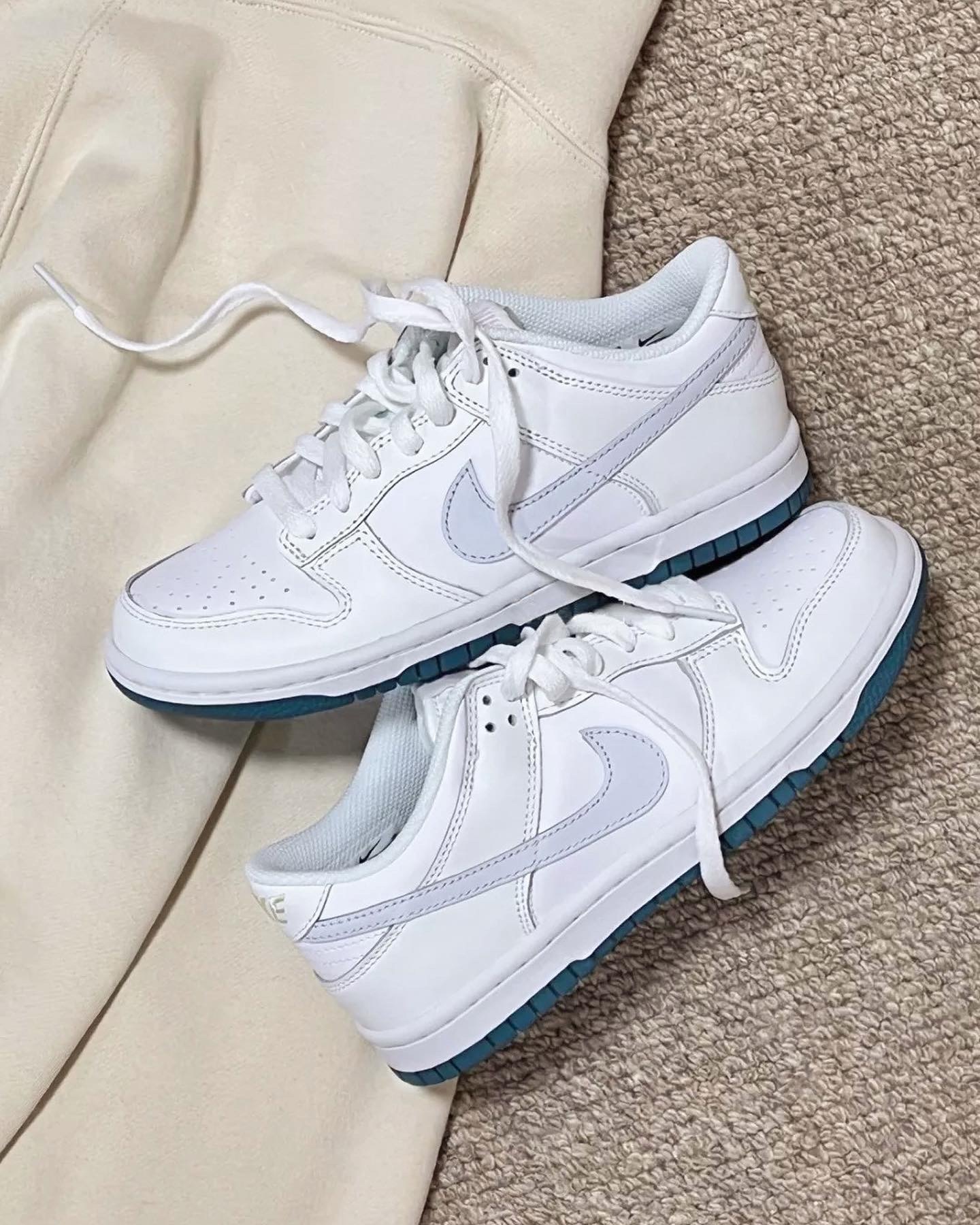 NIKE DUNK LOW 仙度瑞拉 藍綠 白 灰藍 大童鞋 FD9911-101/ 預購