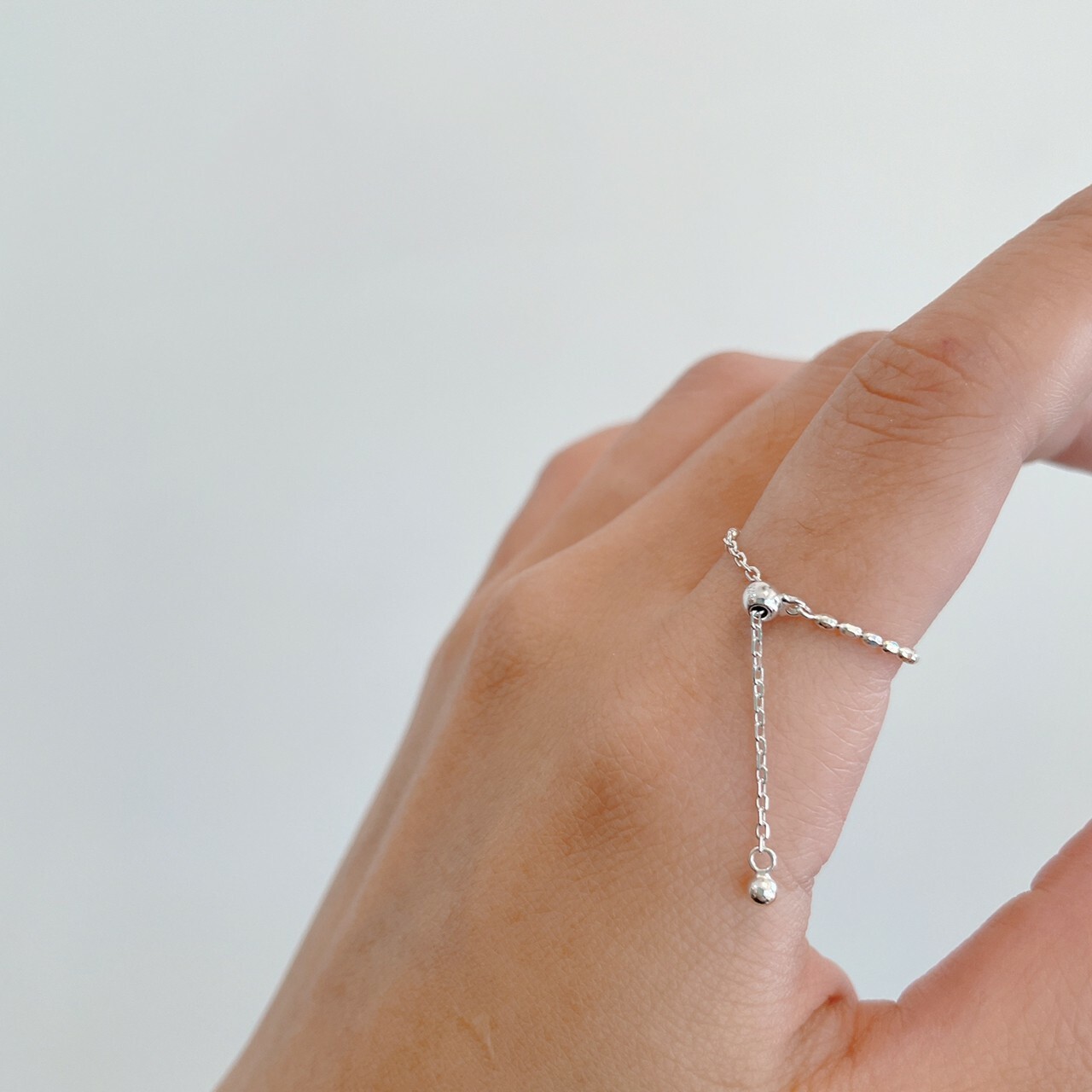 │簡約│小銀荳 • 可調式鍊戒 • 純銀戒指 • 可碰水 • 抗過敏 S925