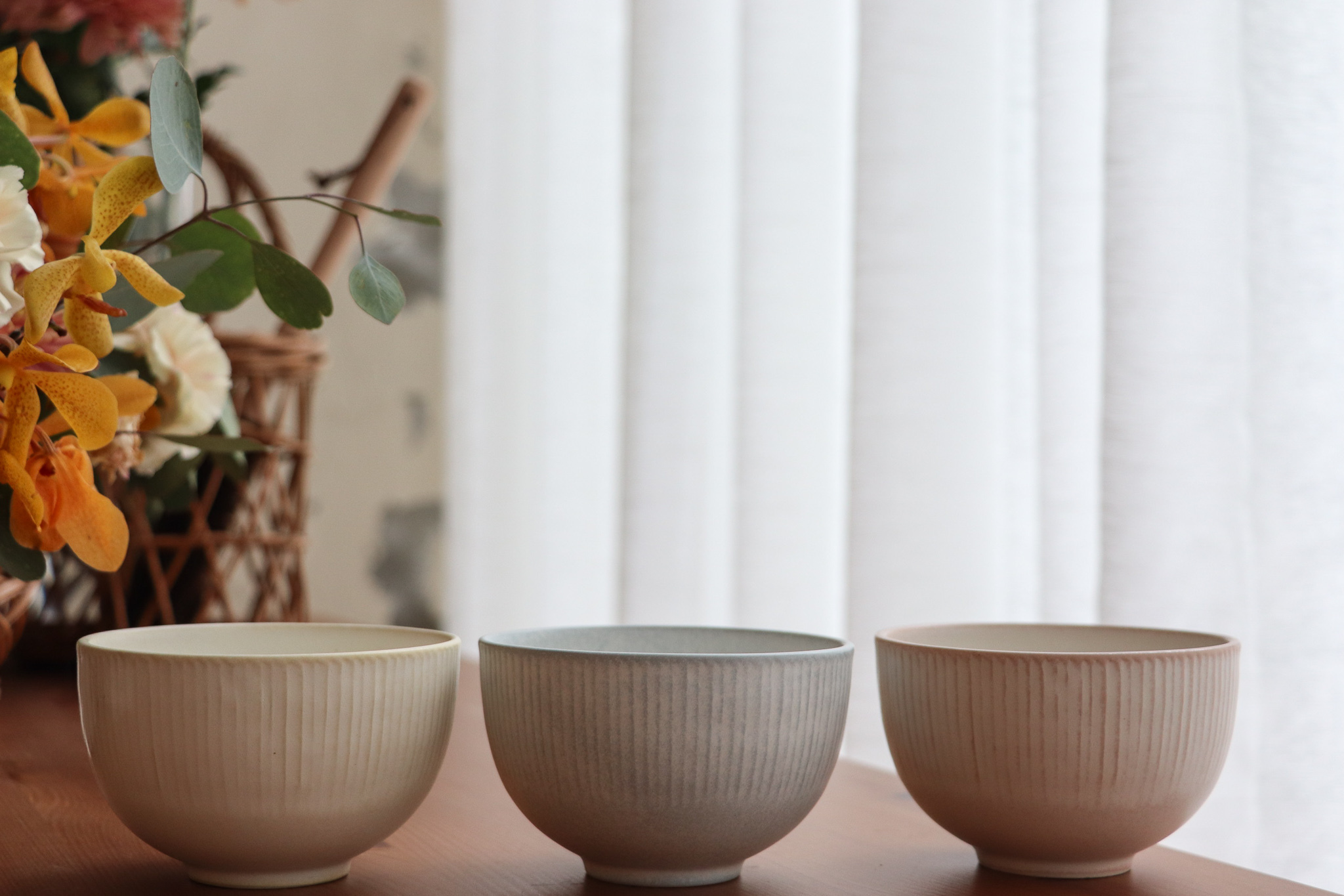 日本 美濃燒 細刻紋 飯碗