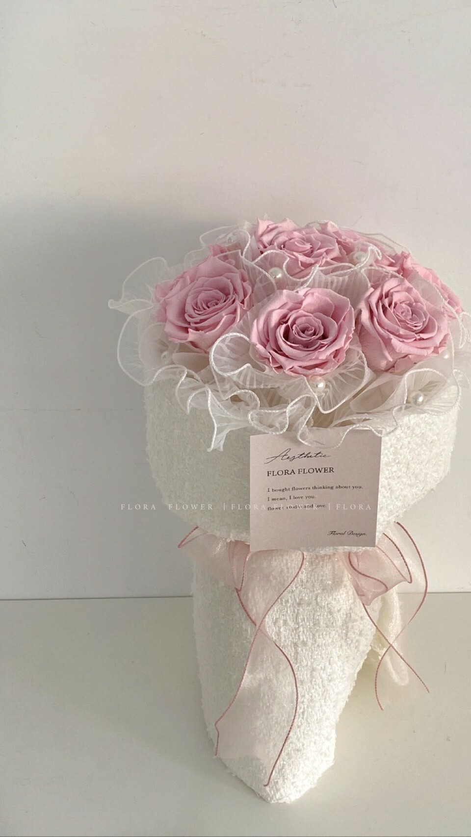 俄羅斯永生花束-櫻花粉