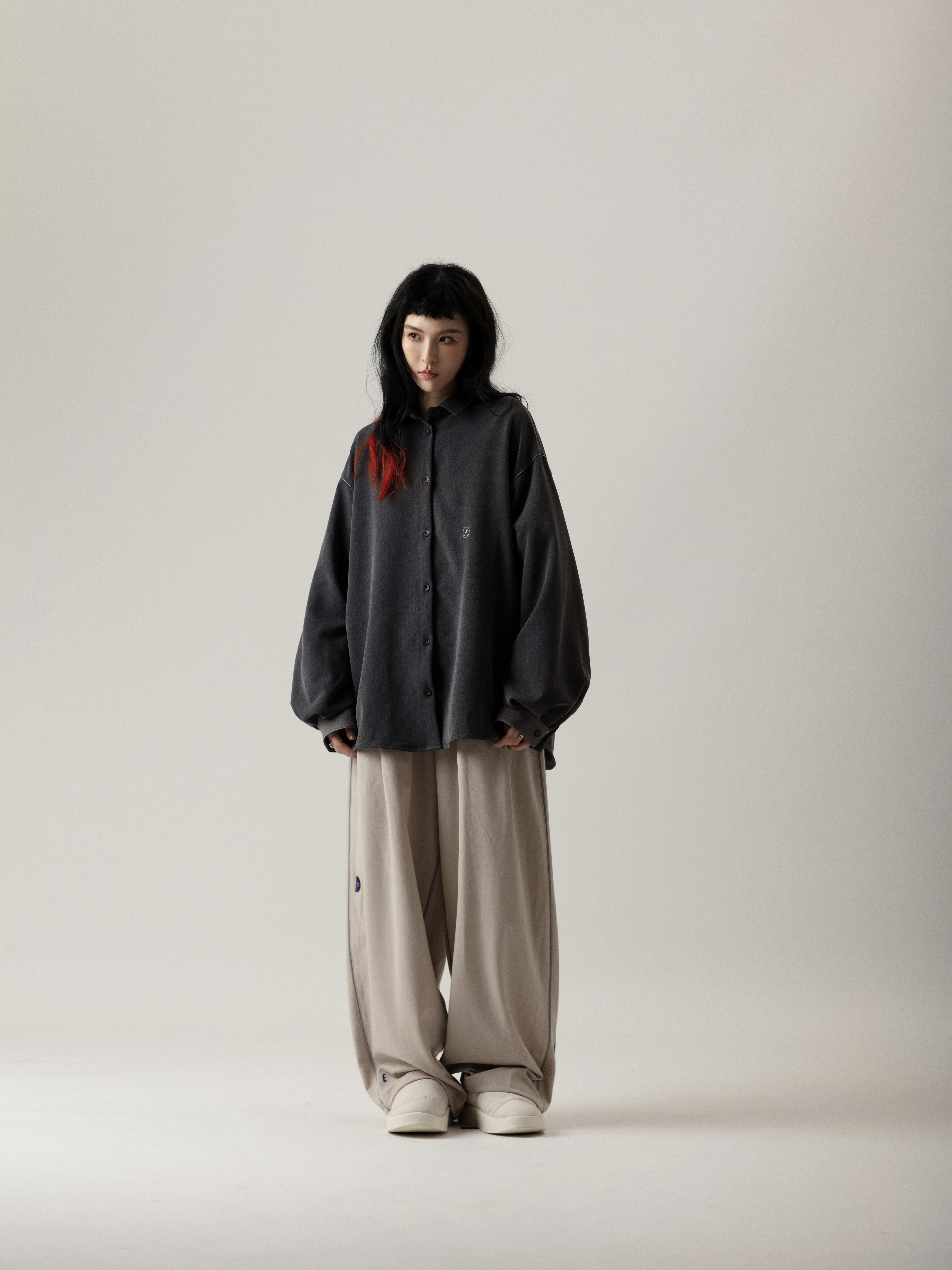 Graphic-embroidered Shirt | Gray