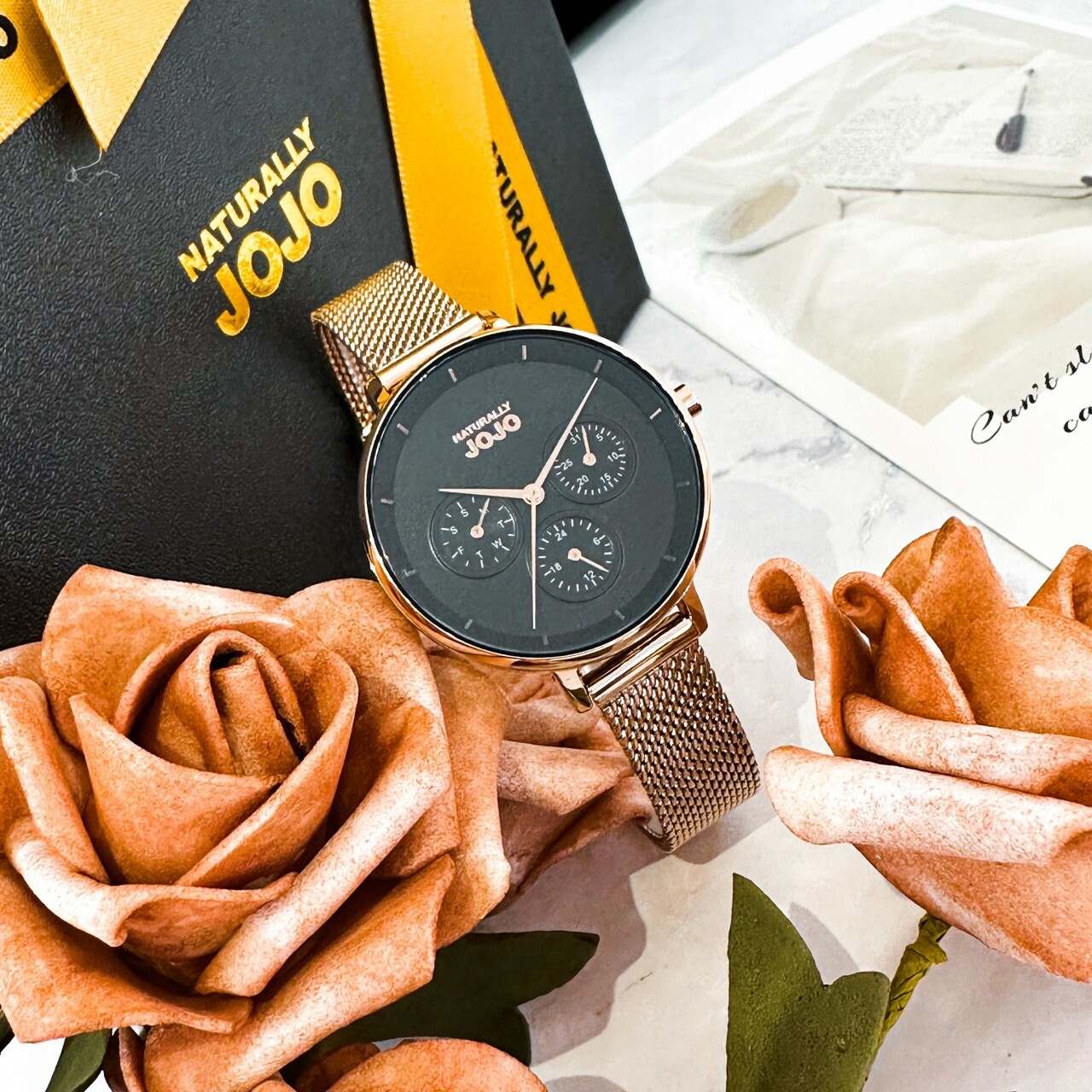 【NATURALLY JOJO】時尚三眼米蘭腕錶 JO96990-88R 34mm 現代鐘錶
