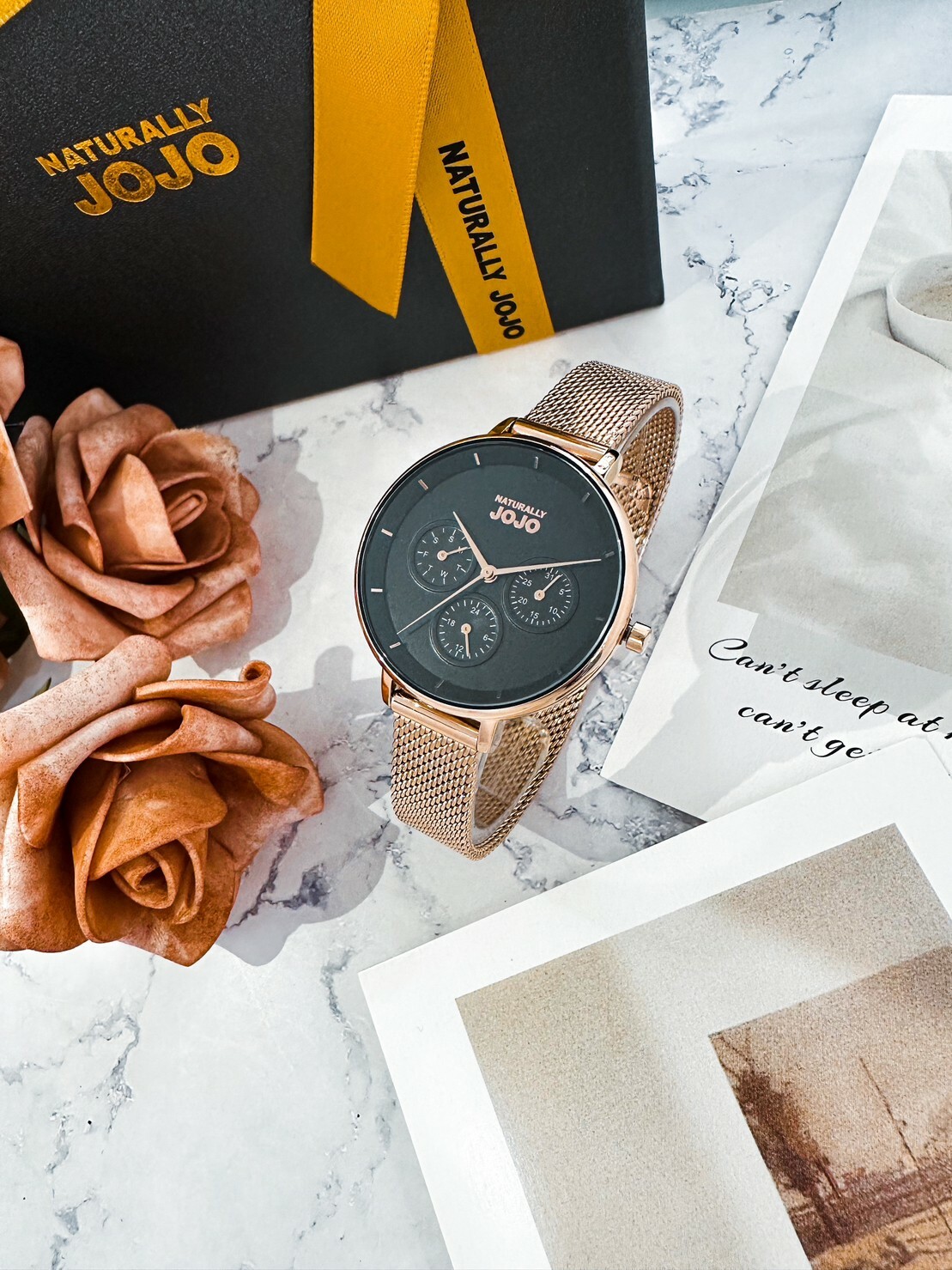 【NATURALLY JOJO】時尚三眼米蘭腕錶 JO96990-88R 34mm 現代鐘錶