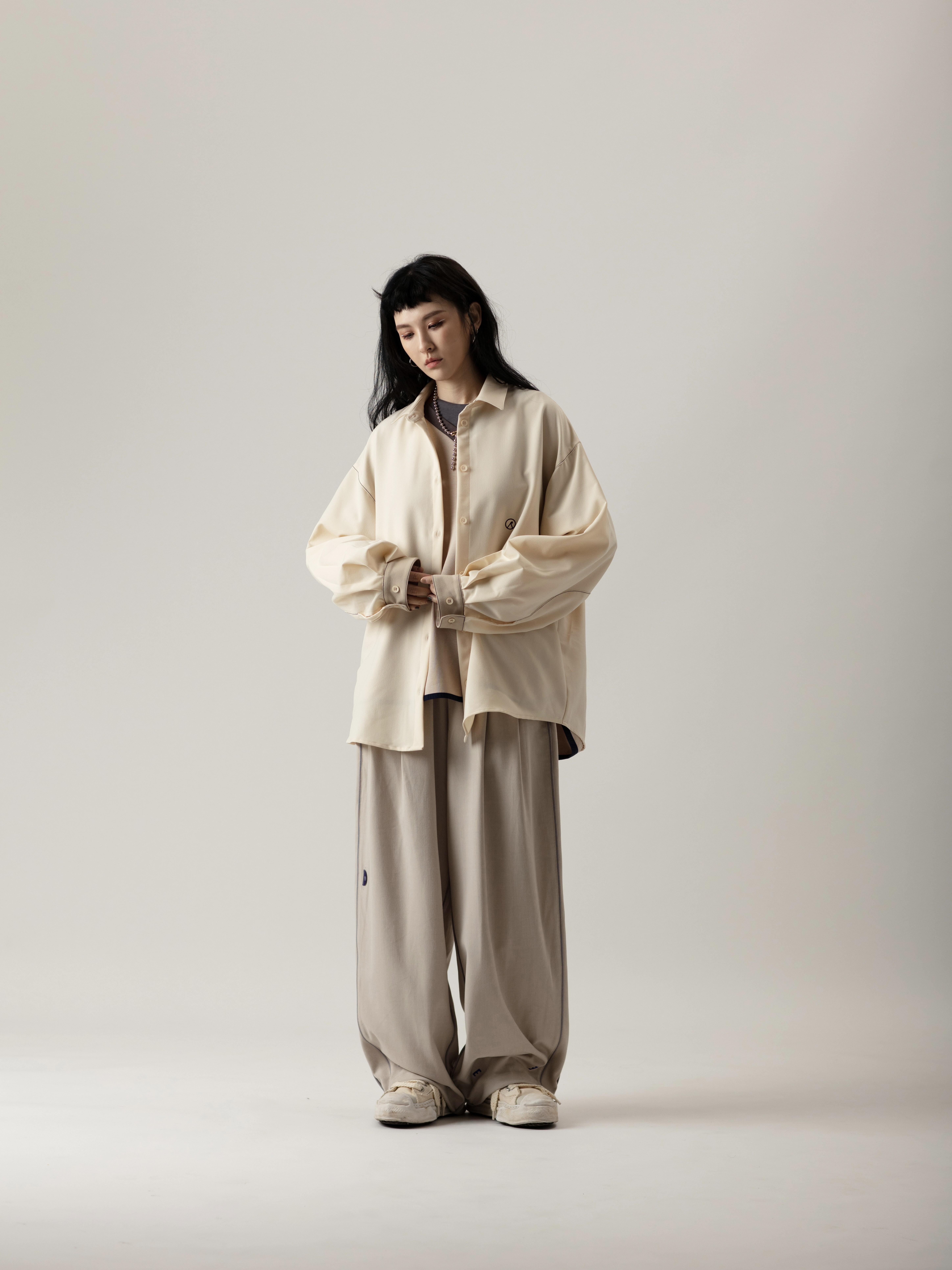 Graphic-embroidered Shirt | Beige