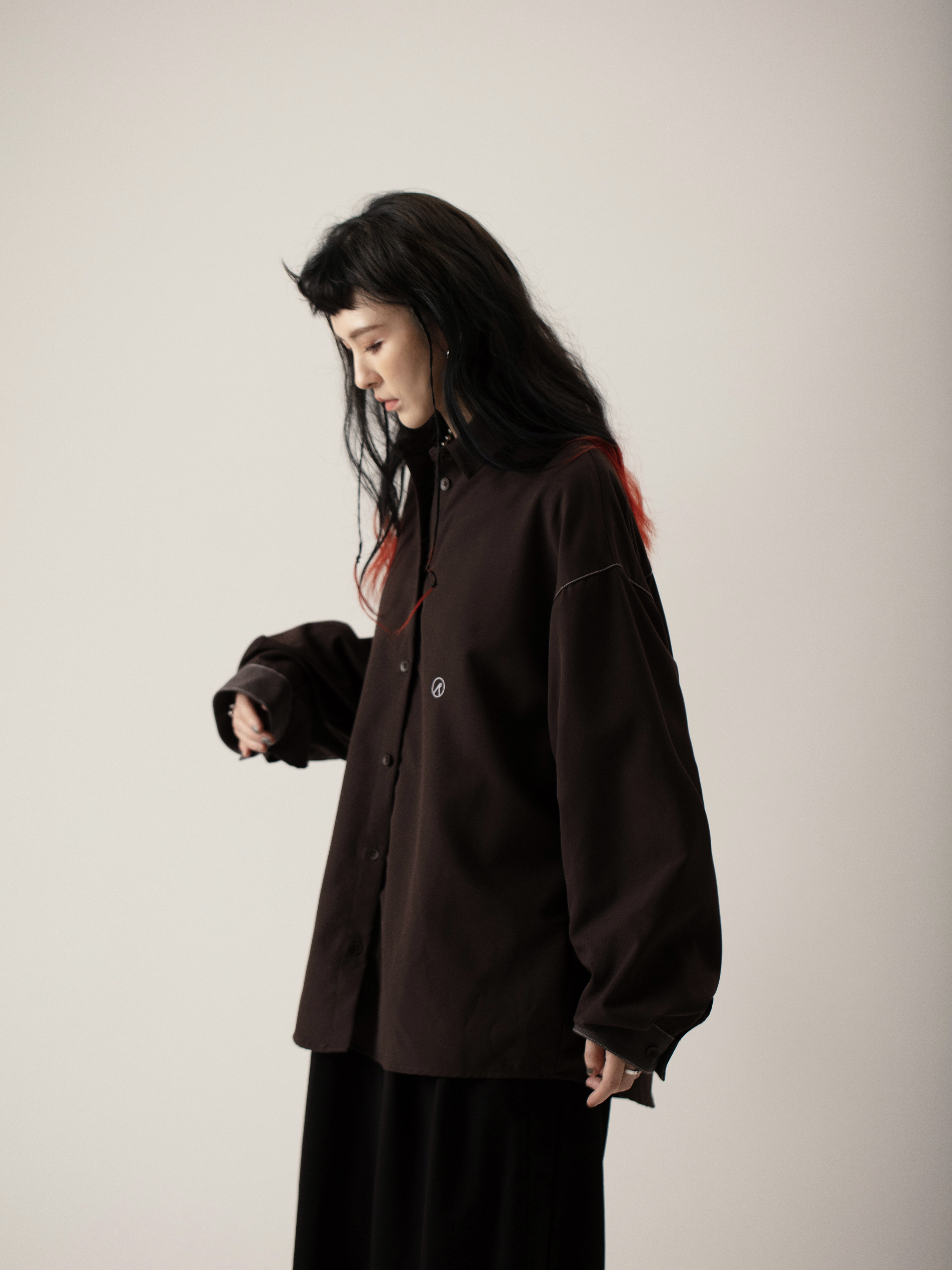 Graphic-embroidered Shirt | Chocolate