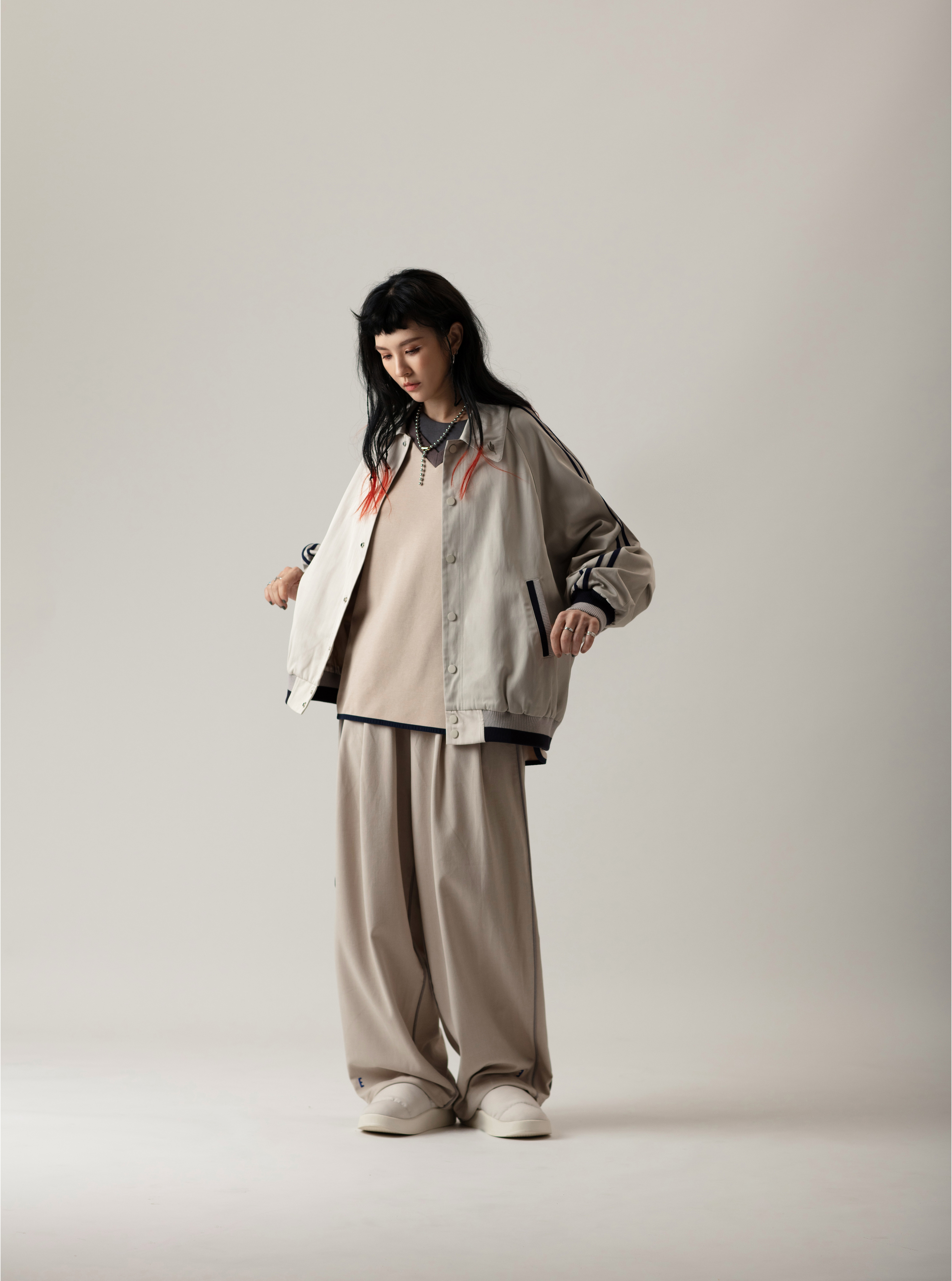 Color Block Coach Jacket | Ivory