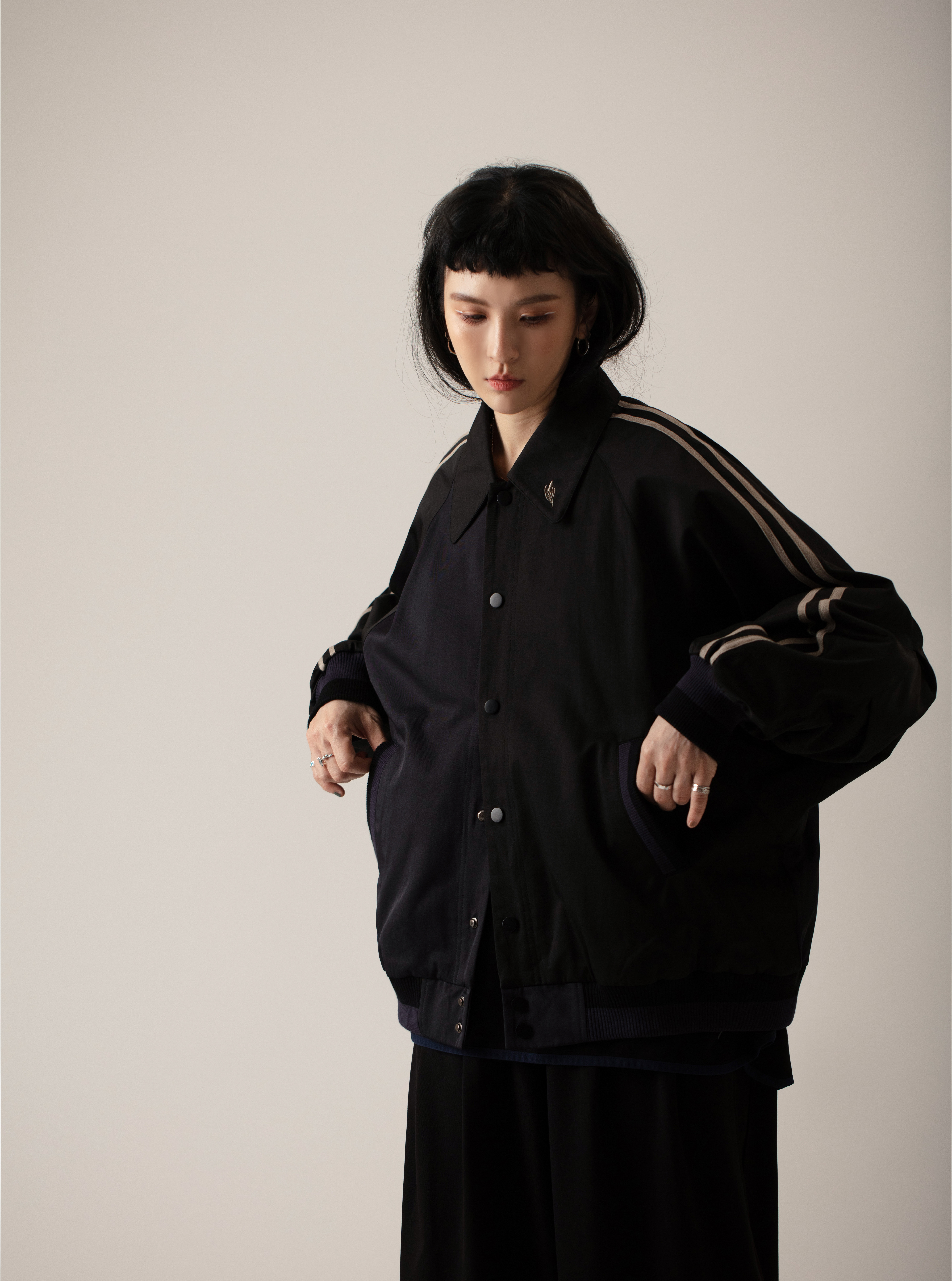 Color Block Coach Jacket | Black