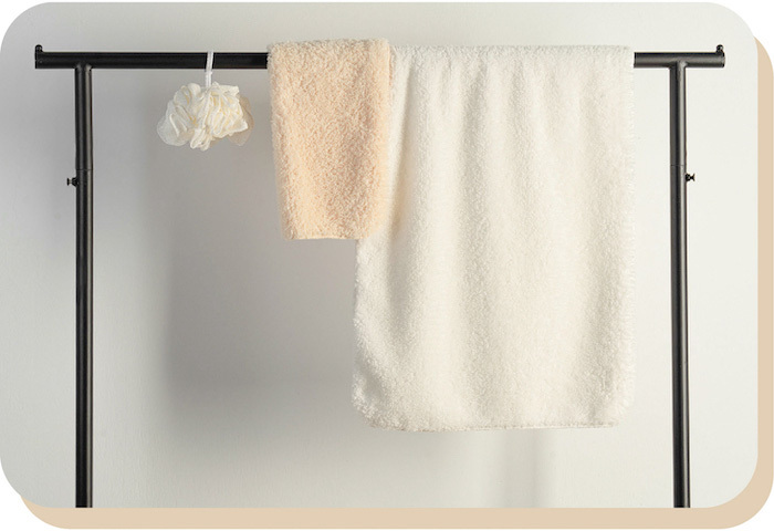 巾朵雲毛巾晾掛示意