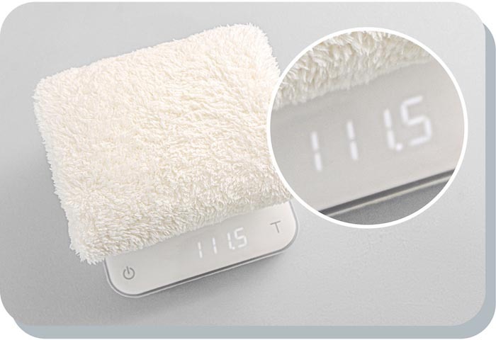 巾朵雲毛巾實際重量示意