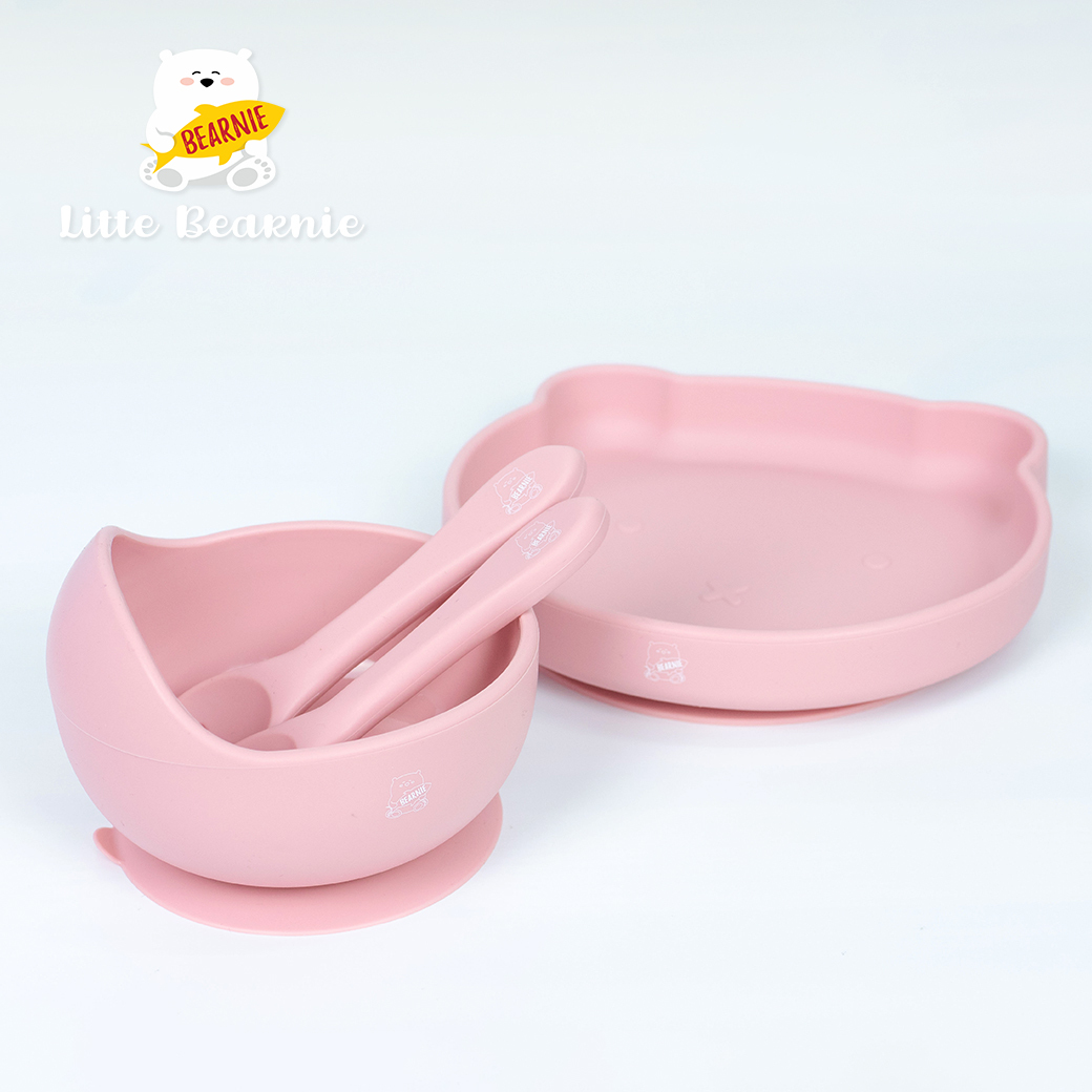 小熊初食吸盤餐具組(附贈湯叉)【多款】-新加坡Little Bearnie 小貝尼兒童矽膠餐具