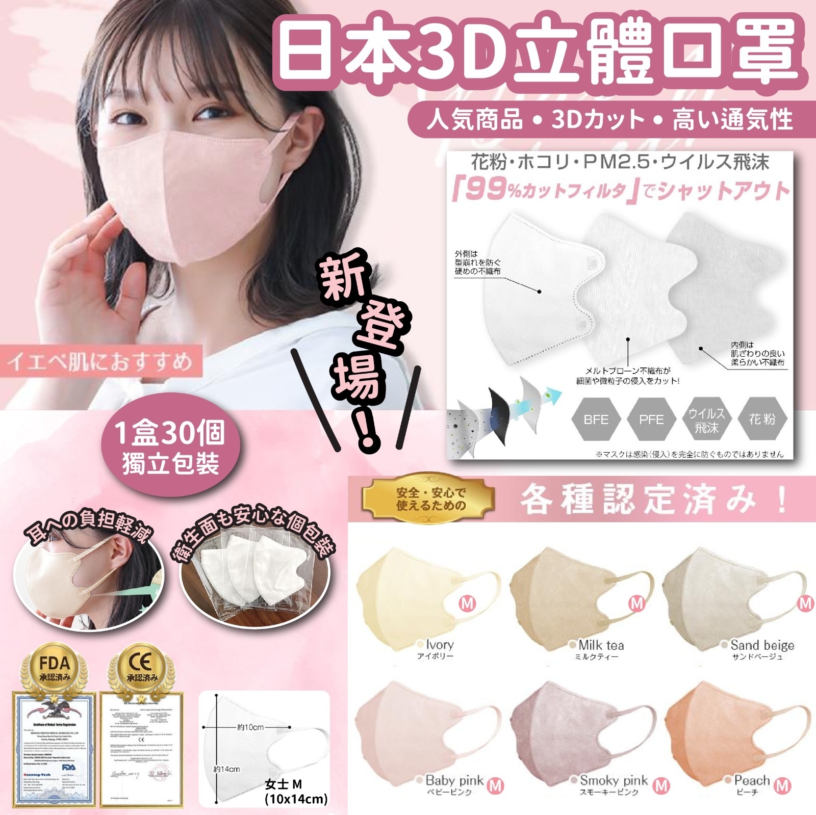 日本Fancy Shape mask 3D立體口罩