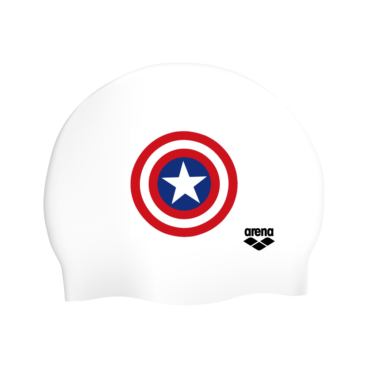 Captain America 矽膠泳帽 - 白
