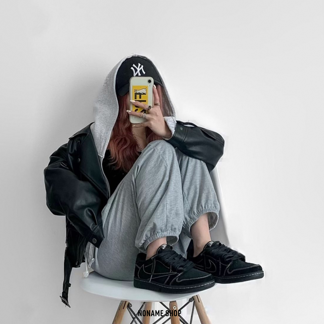 Travis Scott X Air Jordan 1 Low ‘ Black Phantom ’  黑幻影 倒勾 (男款/中童/小童)