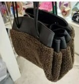 [S] LE.JUNEV FURRI CONVERTIBLE HAND BAG, BROWN, SLJV98 (SLJV98)