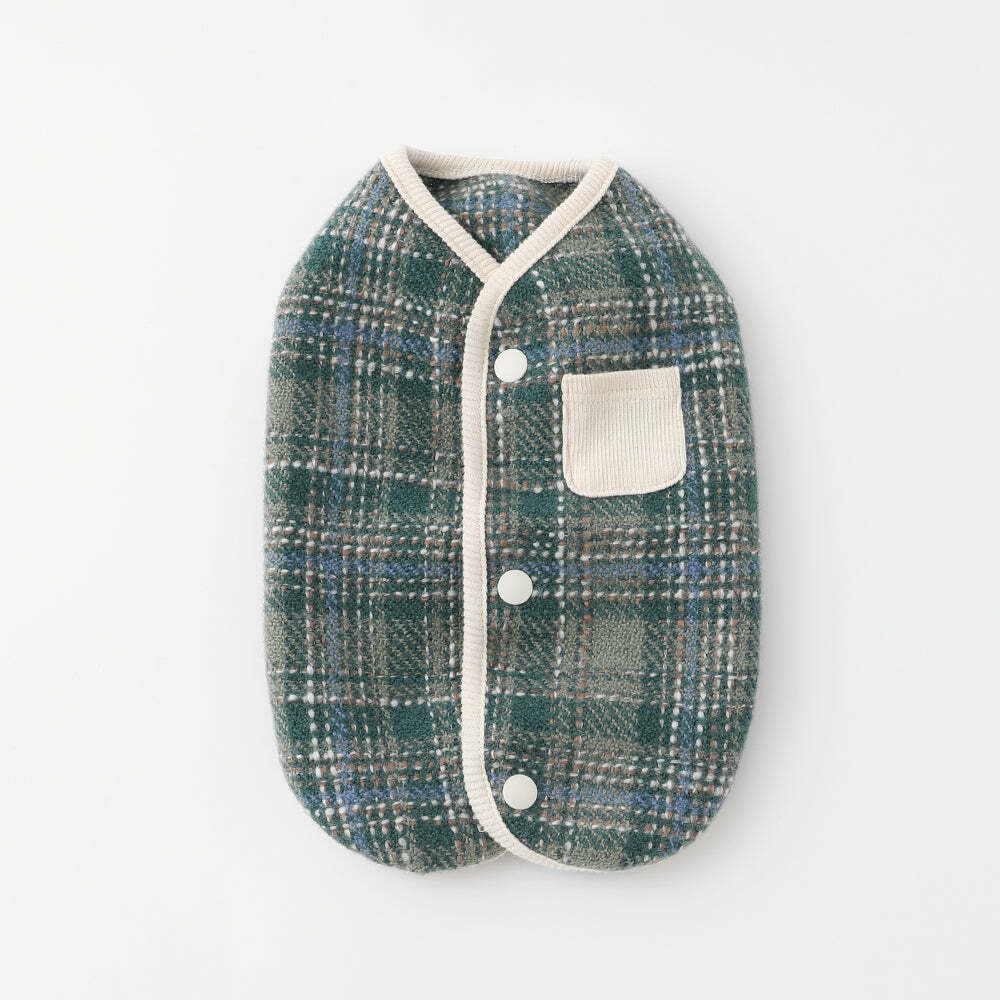 Moncheri 日風格紋口袋背心