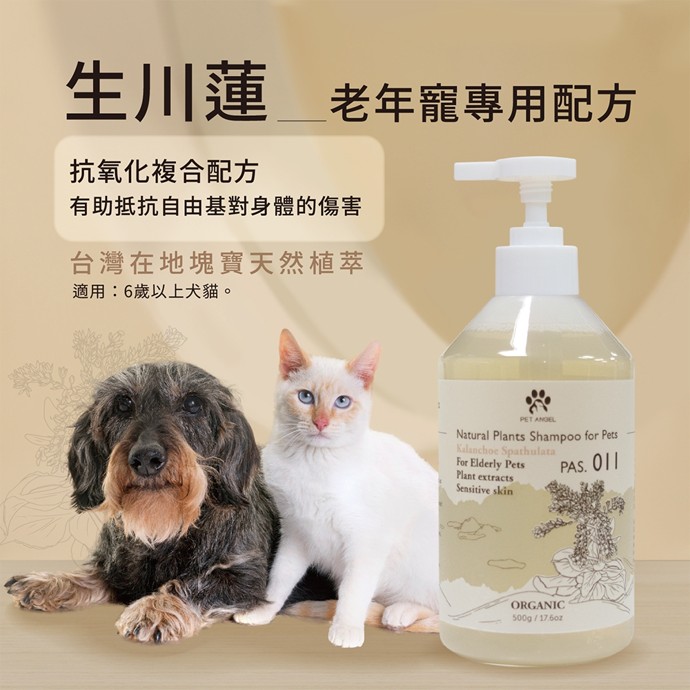 【PETANGEL 毛天使】生川蓮 11｜老年寵專用配方洗毛精-犬貓通用