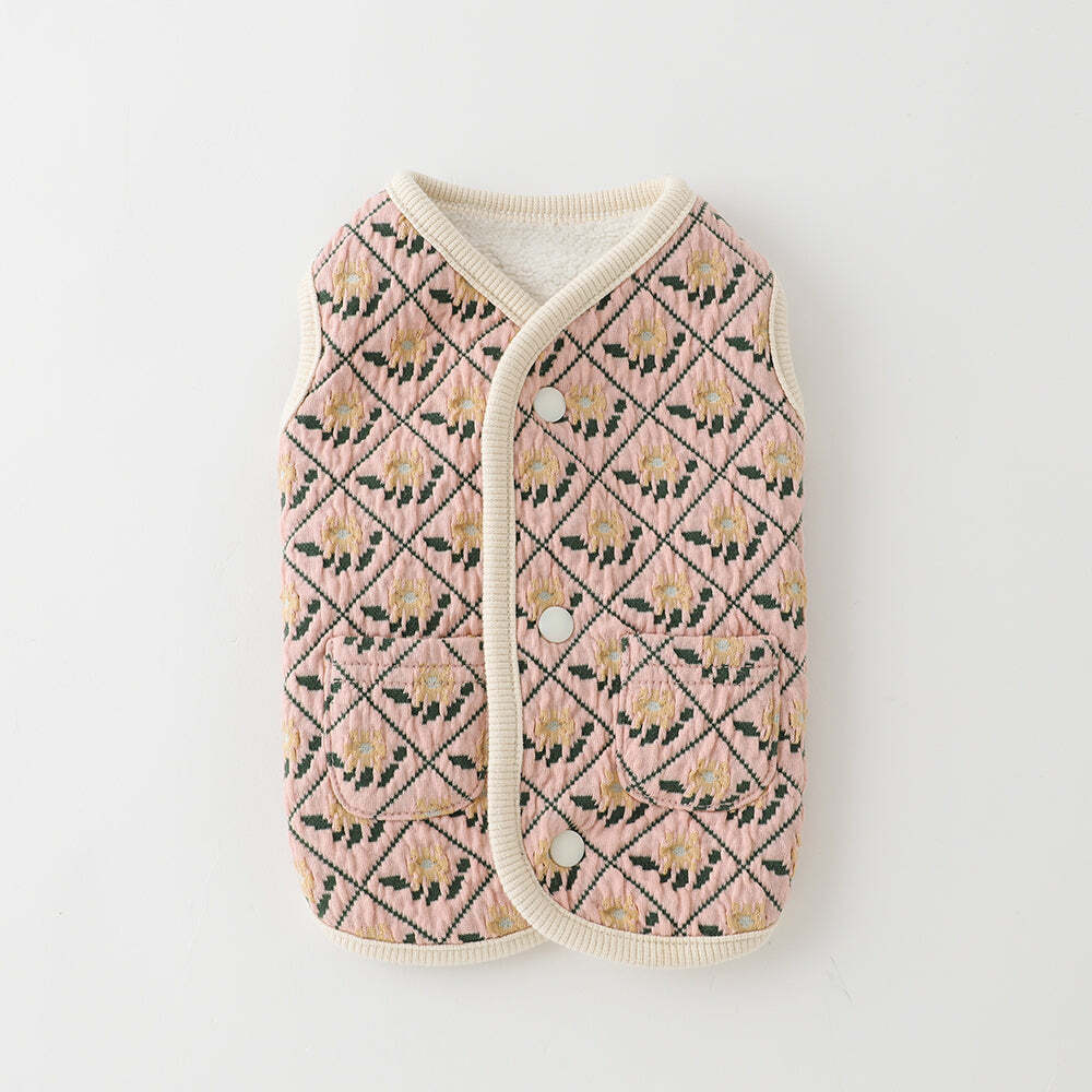 Moncheri 鑽石花鋪毛背心