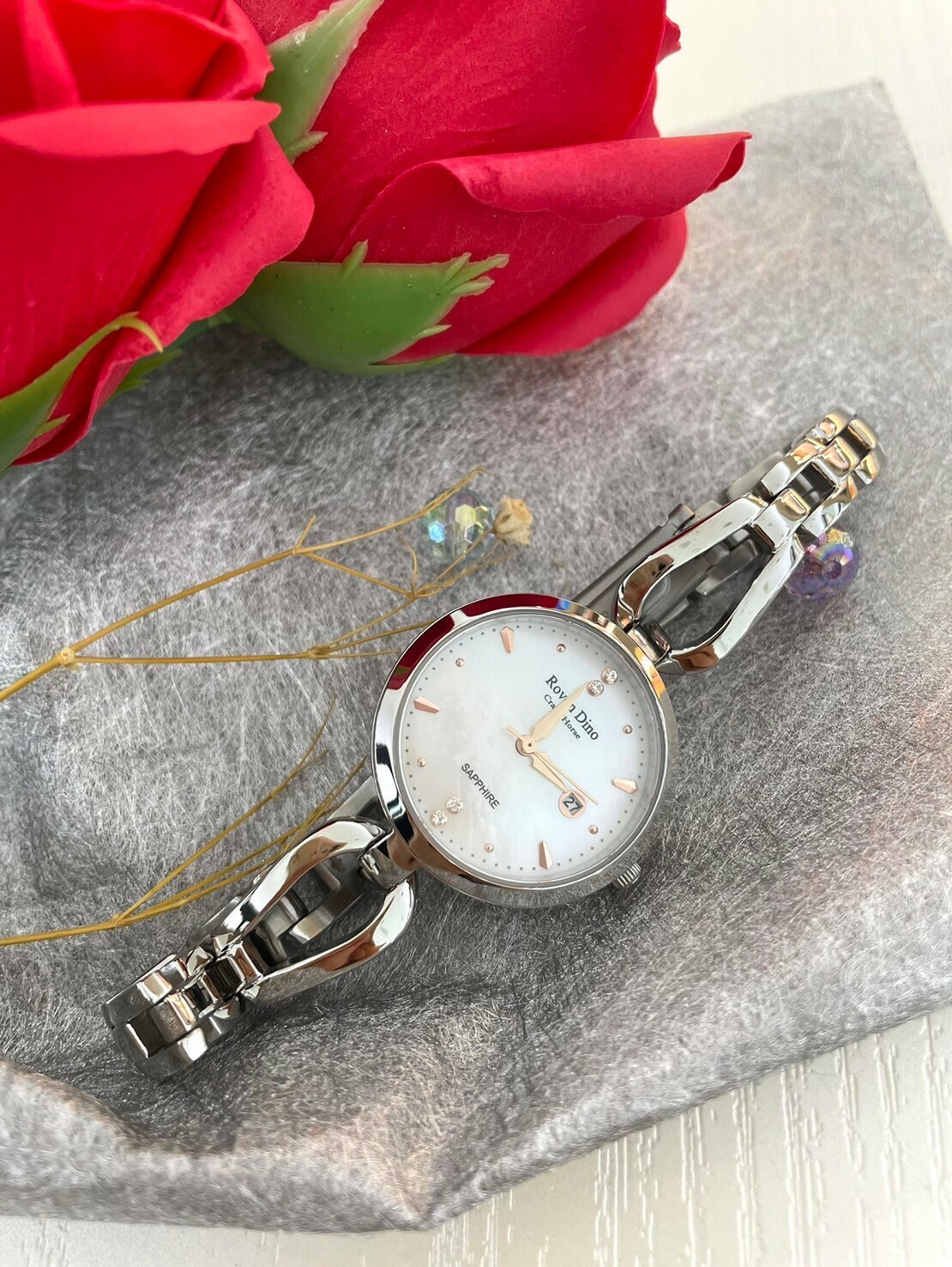 【Roven Dino羅梵迪諾】鏤空腕錶系列  (白色/粉色) 28mm  現代鐘錶