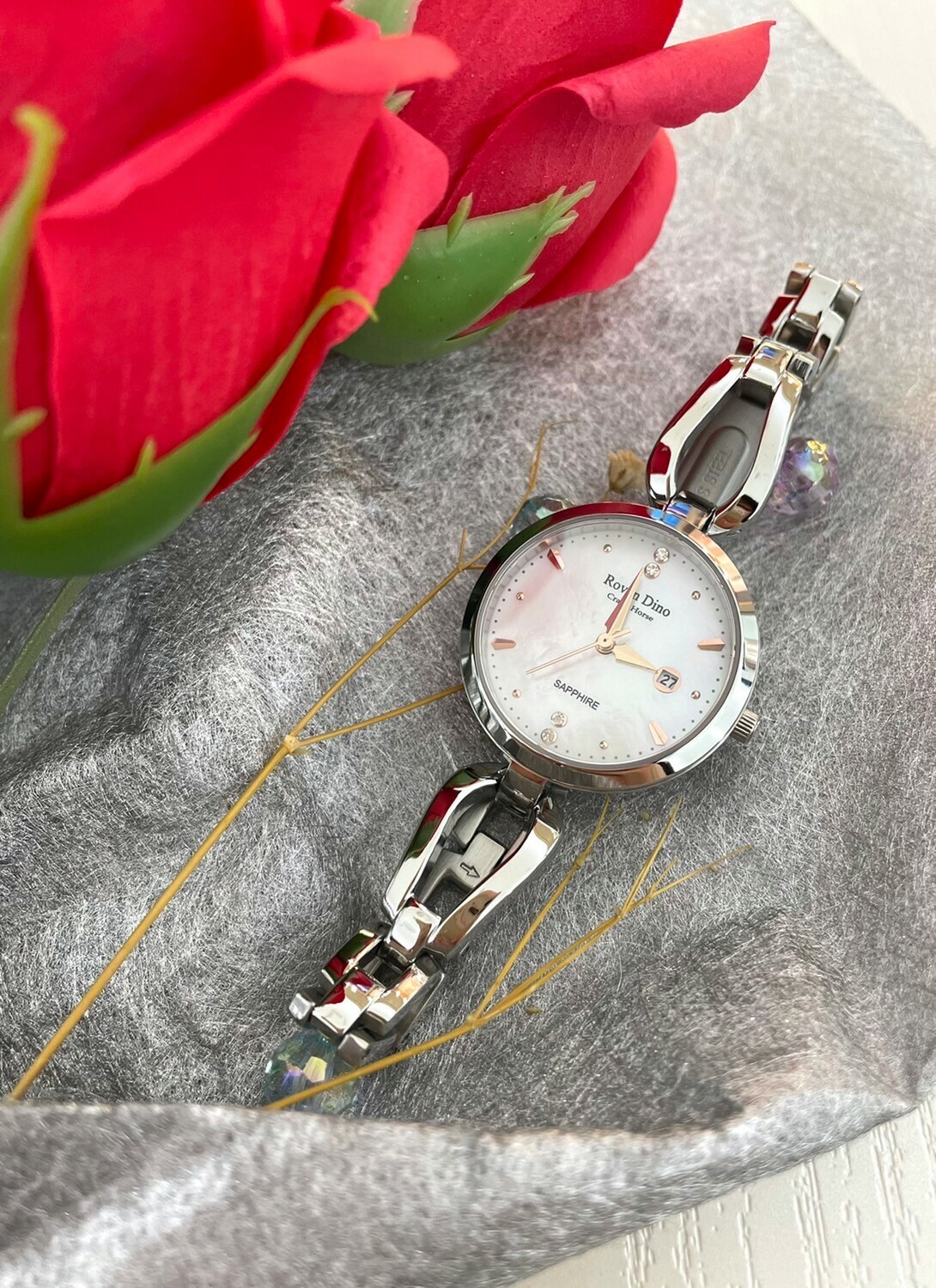 【Roven Dino羅梵迪諾】鏤空腕錶系列  (白色/粉色) 28mm  現代鐘錶