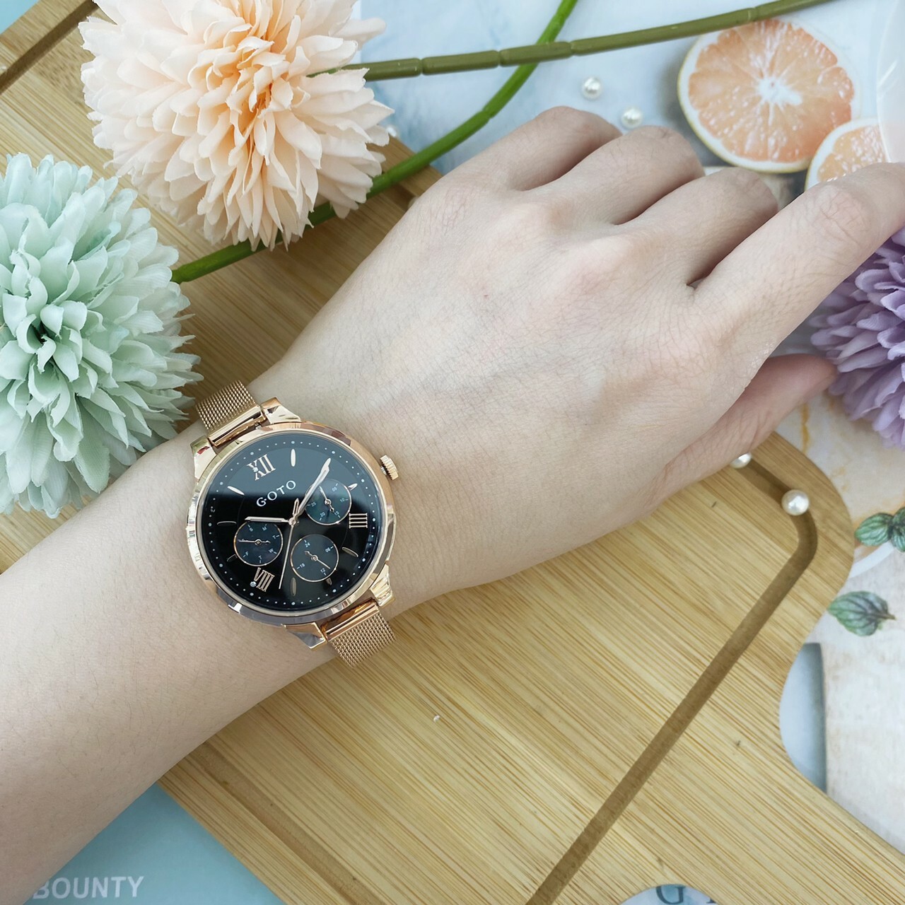【GOTO】夢幻花園米蘭帶套裝組GM6373L-44-341-3 (黑) /GM6373L-44-841-8(粉) /GM6373L-44-241-2 (白) 34mm現代鐘錶