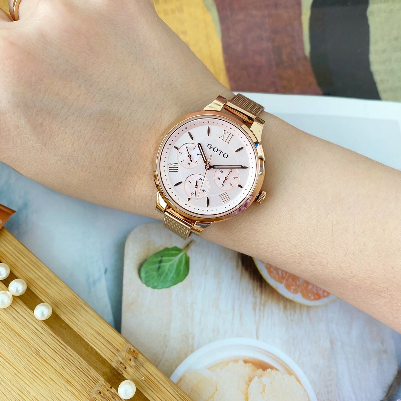 【GOTO】夢幻花園米蘭帶套裝組GM6373L-44-841-8(粉) /GM6373L-44-241-2 (白) /GM6373L-44-341-3 (黑) 34mm現代鐘錶