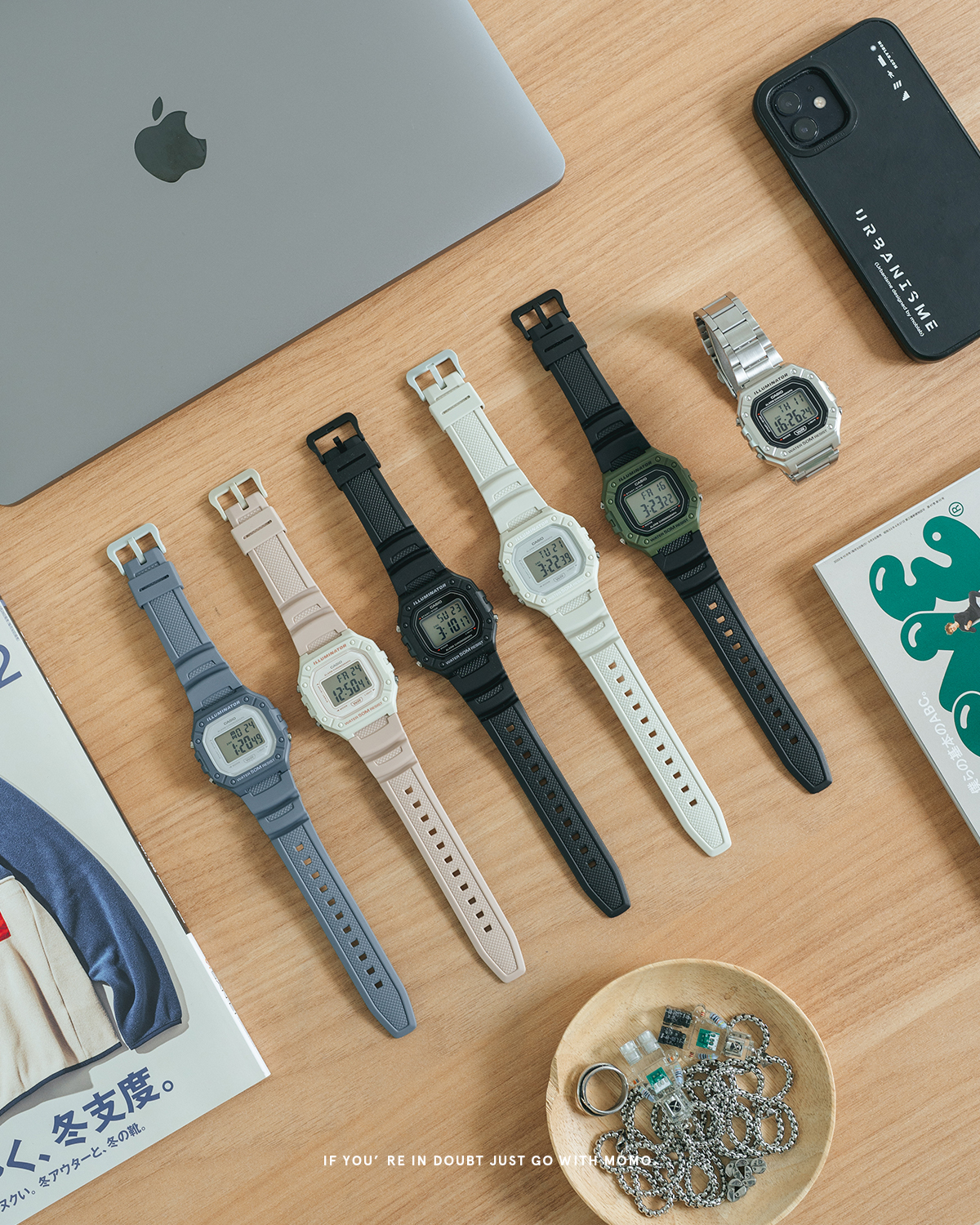 CASIO 復古低調方形電子錶 6色