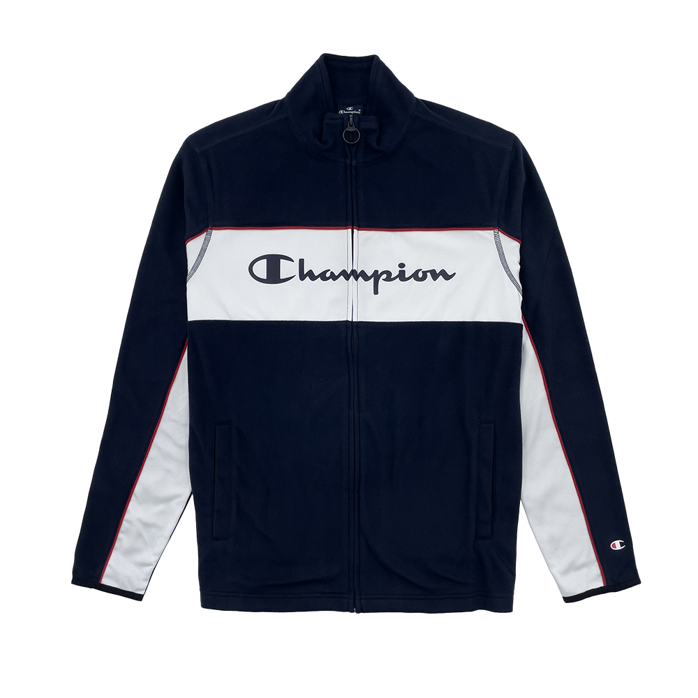 男款 草寫LOGO 立領運動外套-深藍（218104-BS501）