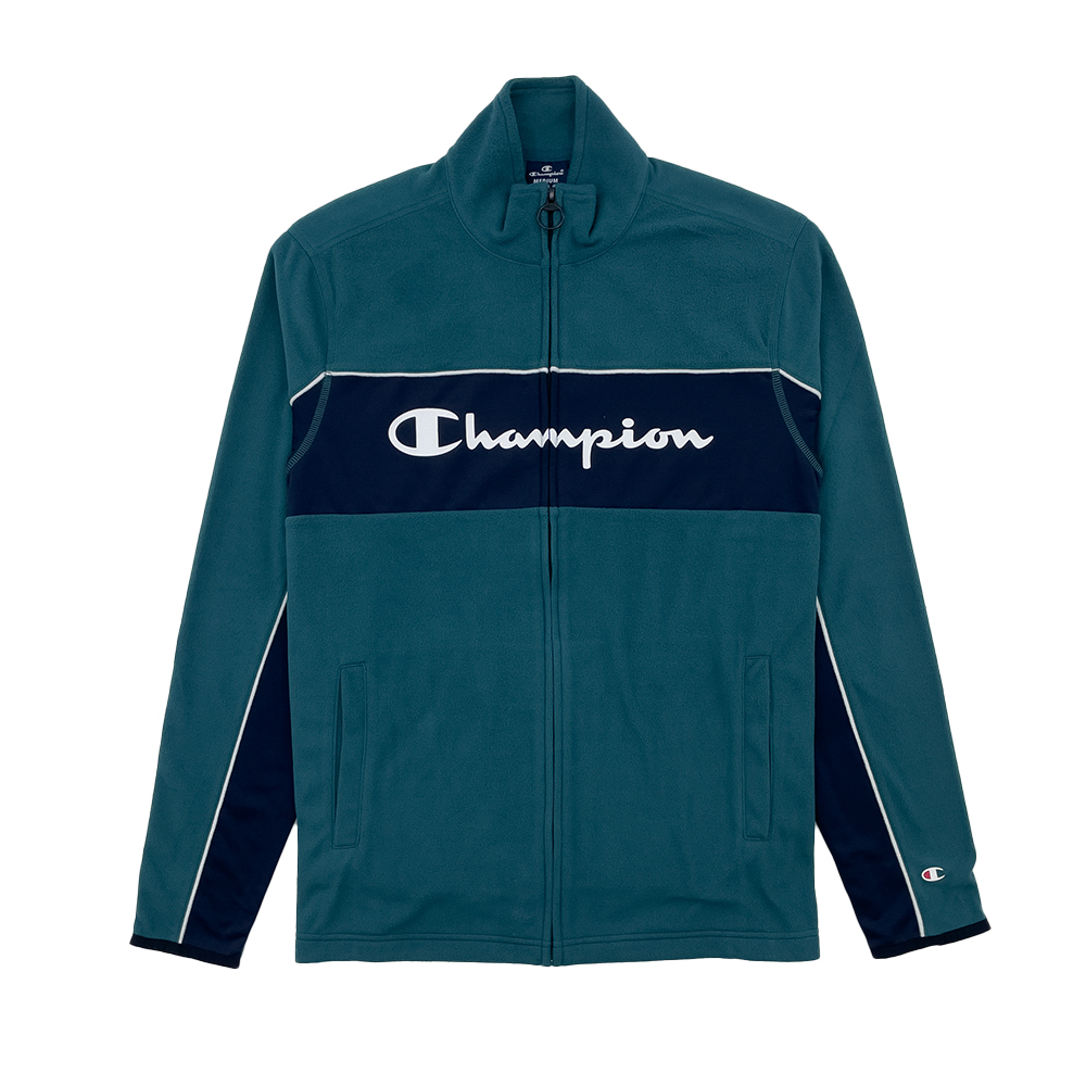 男款 草寫LOGO 立領運動外套-綠色（218104-GS549）