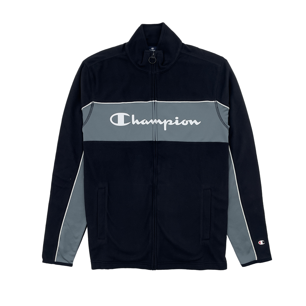 男款 草寫LOGO 立領運動外套-黑色（218104-KK001）