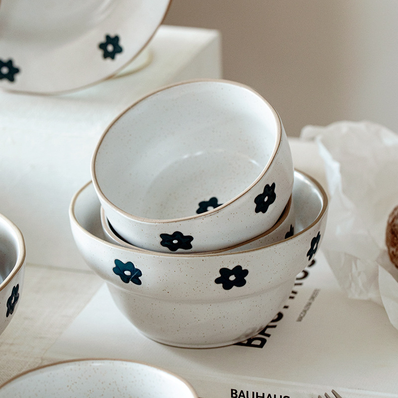 《1554》復古芝麻點手繪小蘭花餐盤組