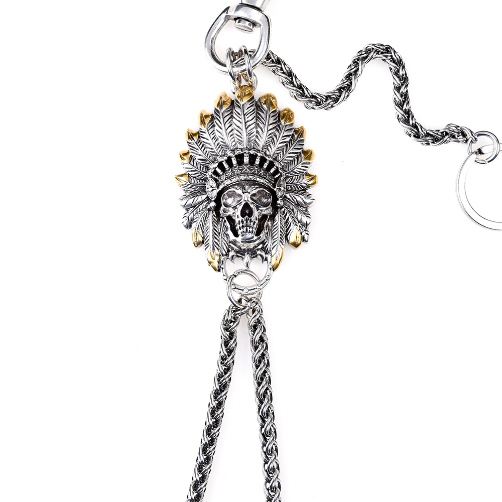 印地安骷髏酋長金屬褲鍊/腰鍊/錢包鍊－免運