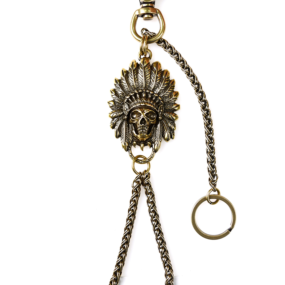 印地安骷髏酋長金屬褲鍊/腰鍊/錢包鍊－免運