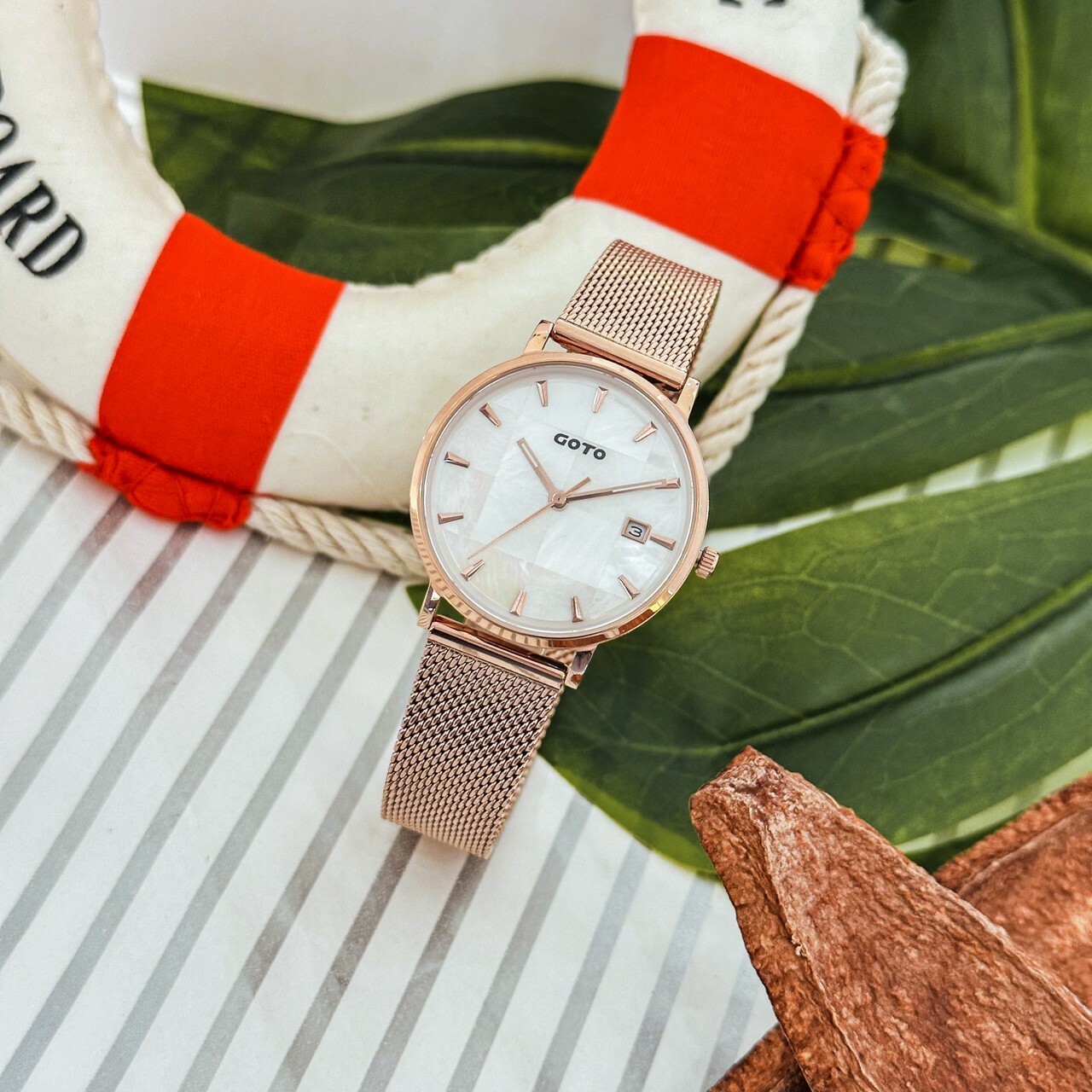 【GOTO】Nostalgia懷舊系列-貝殼窗花 GM2099L-44-H41 33mm 現代鐘錶