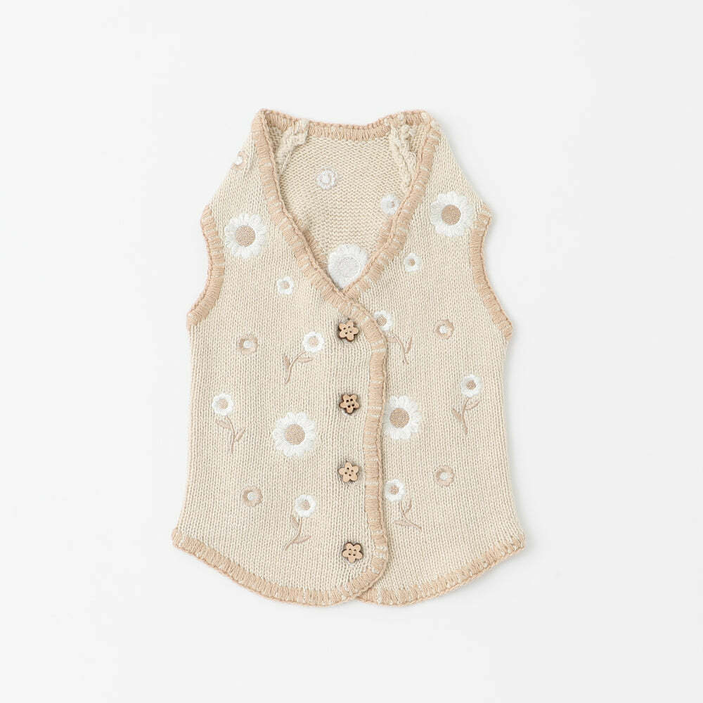 Moncheri 刺繡花朵針織背心