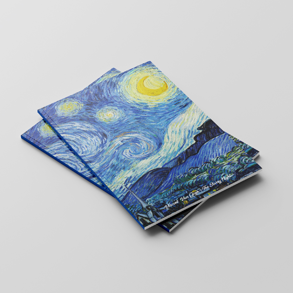 藝術名畫平裝筆記本 梵谷《星夜》