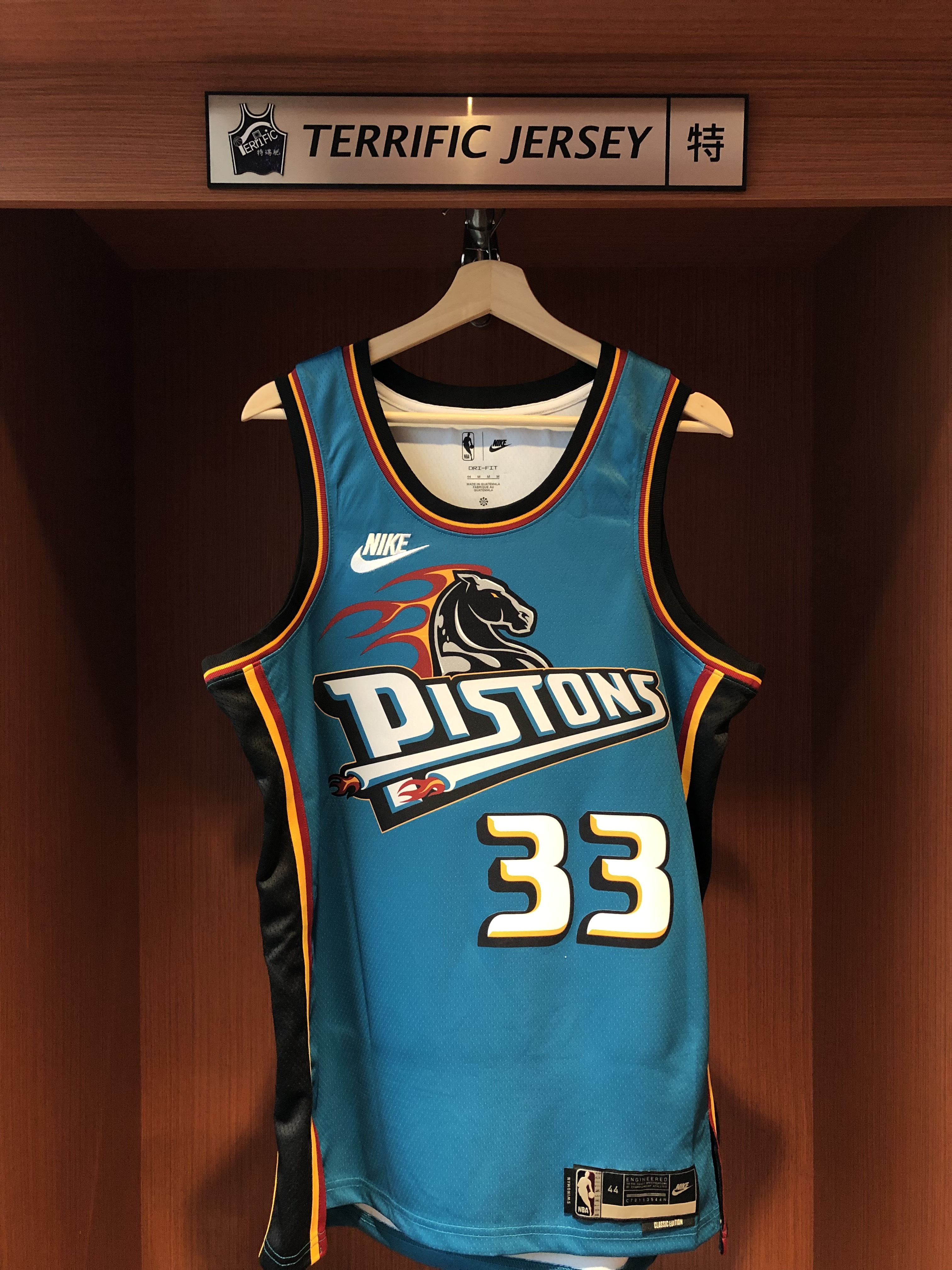 NBA球衣 Grant Hill 底特律活塞復古 綠馬頭 HWC Nike Swingman 球迷版 熱轉印 全新