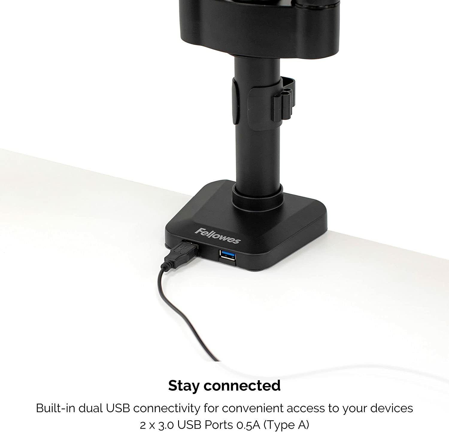 Fellowes Platinum Series Adjustable Computer Monitor Stand for Desk with 3 Monitor Arms, 27 Inch Monitor Capacity (Part no.: 8042601)