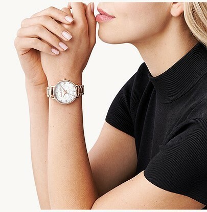 萬年鐘錶 - Michael Kors /  MK女錶  玫瑰金晶鑽女錶  MK4594  錶徑38MM