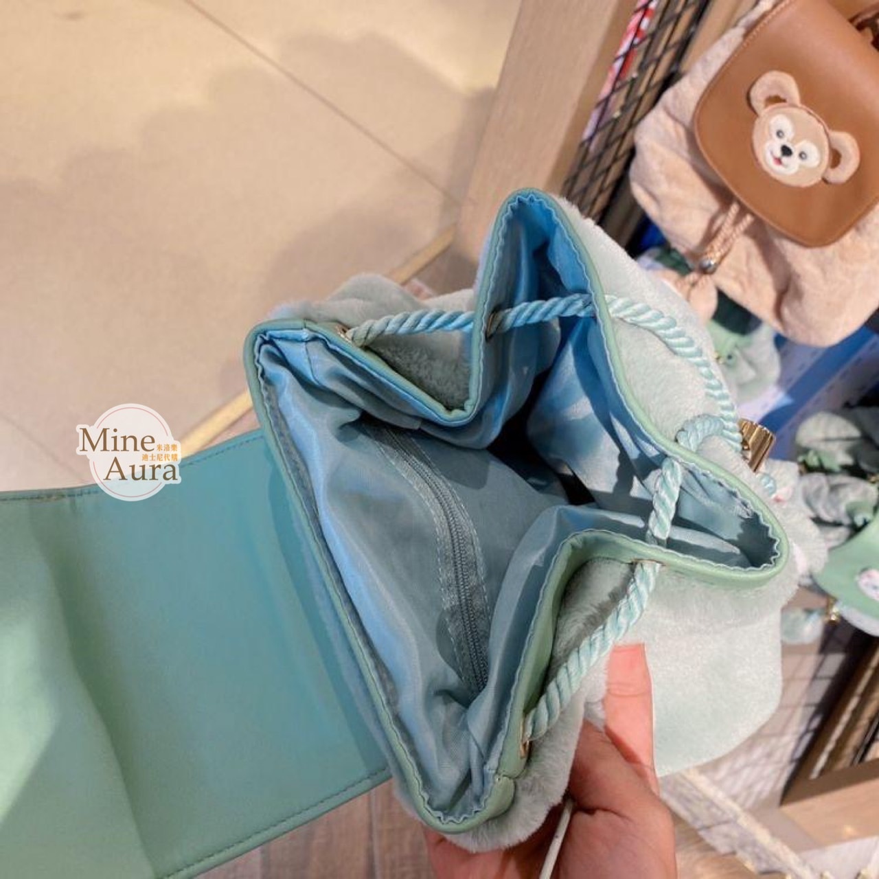 傑拉托尼 畫家貓 Gelatoni 毛球 絨毛 造型束口 後背包 -上海迪士尼樂園