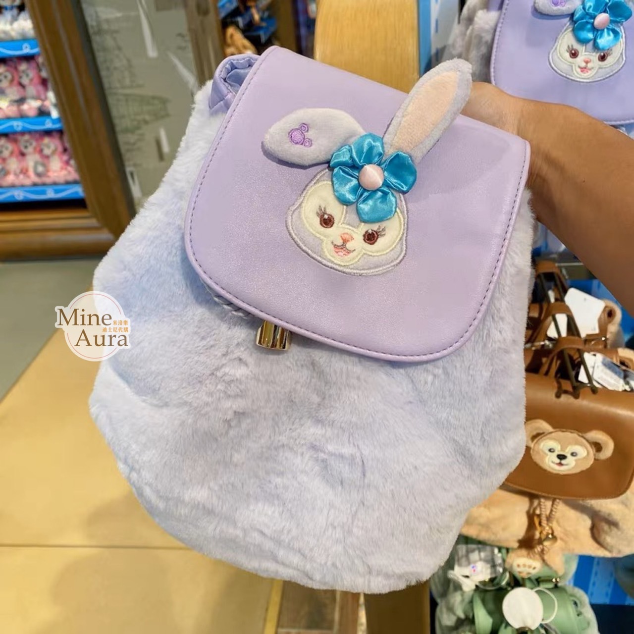 史黛拉露 星黛露 StellaLou 毛球 絨毛 造型束口 後背包 -上海迪士尼樂園